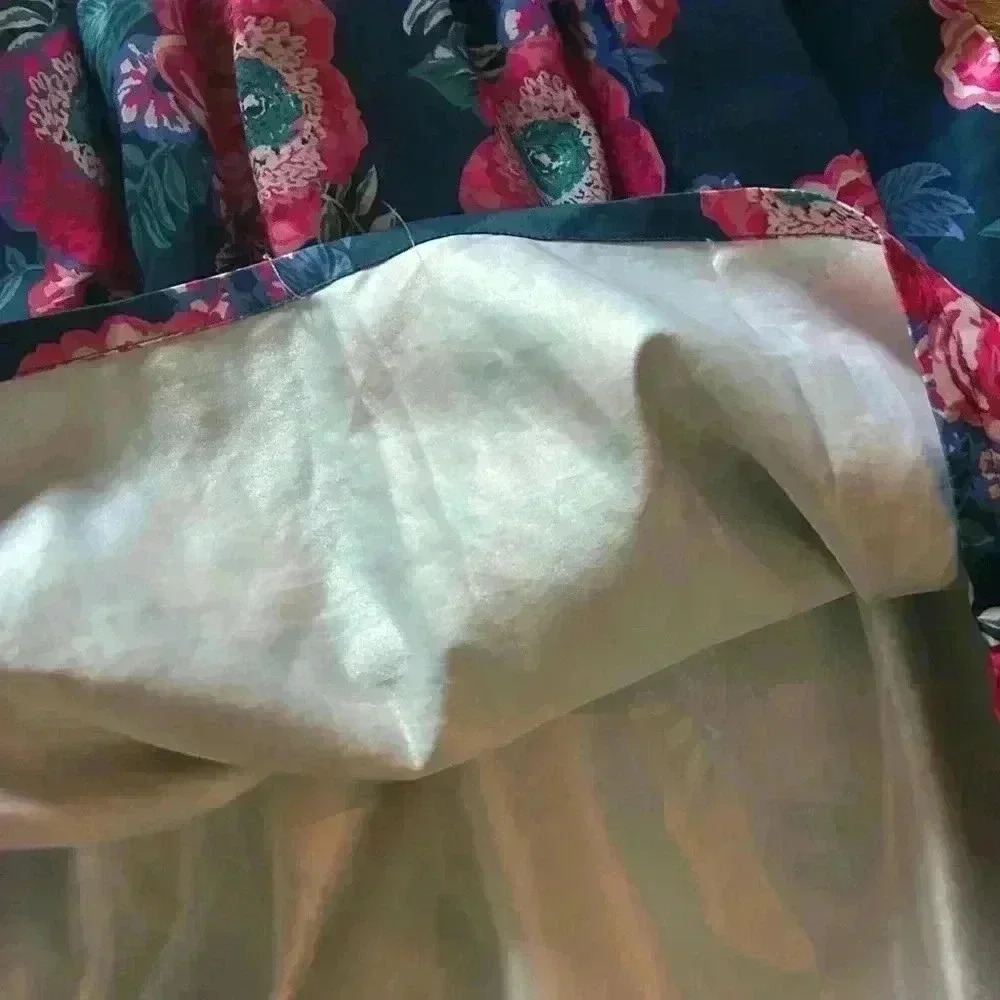 Flying Tomato Teal and Pink Floral Knee Length Skirt, Sz‎ Small - Picture 2 of 5